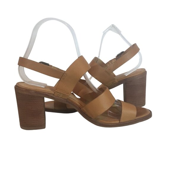 Madewell Womens Tan Leather Heel Sandals Size 8 Strappy - Picture 12 of 15